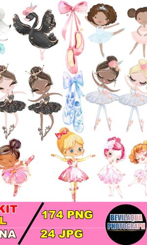 KIT DIGITAL BAILARINAS AQUARELA