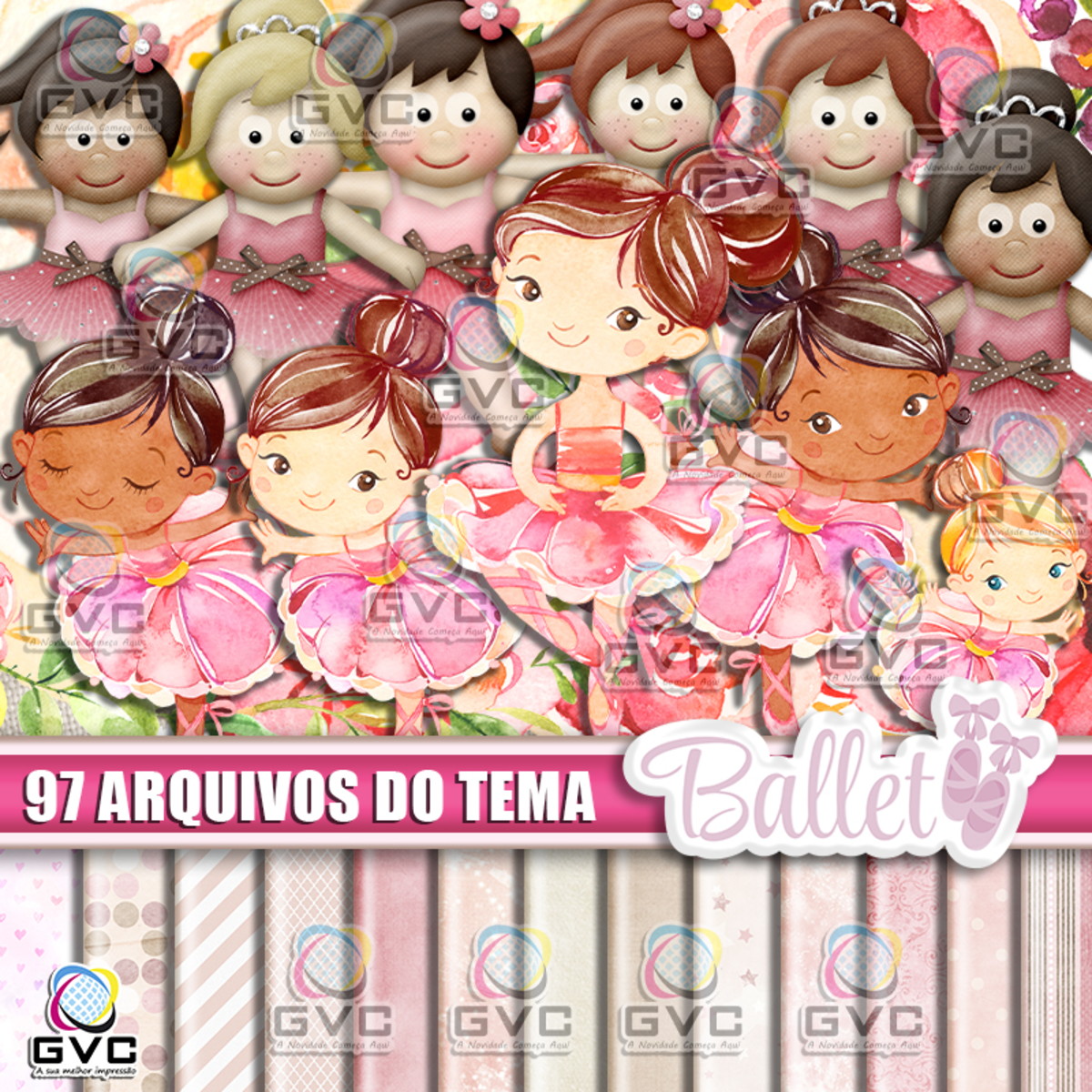 Kit Digital Bailarina Aquarela