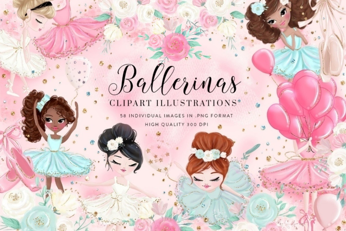 Kit Digital Bailarinas Aquarela 02