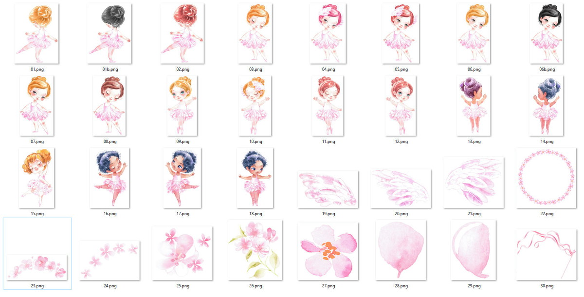 Kit Digital Bailarinas Aquarela - Imagem 2