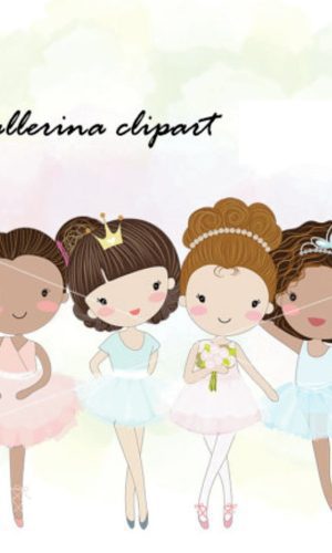 Kit Digital Bailarinas Aquarela Scrapbook Arquivo Png