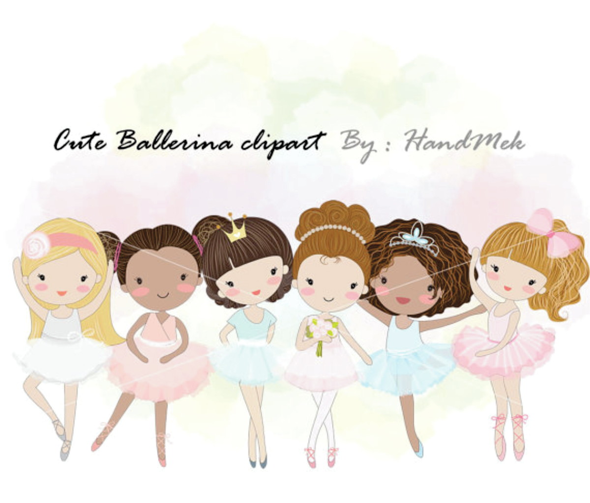 Kit digital Bailarinas aquarelado