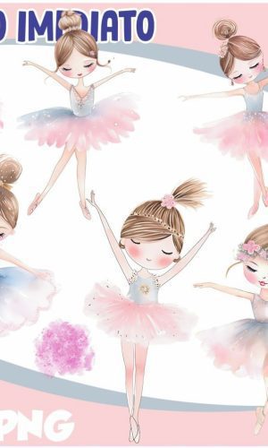 Kit Digital Bailarinas Cute Aquarela