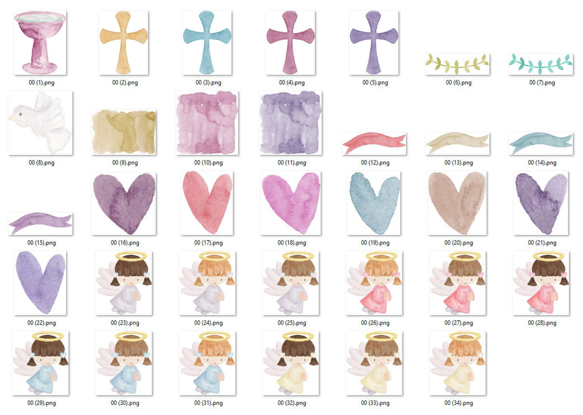 Kit Digital Batizado Aquarela - Imagem 2