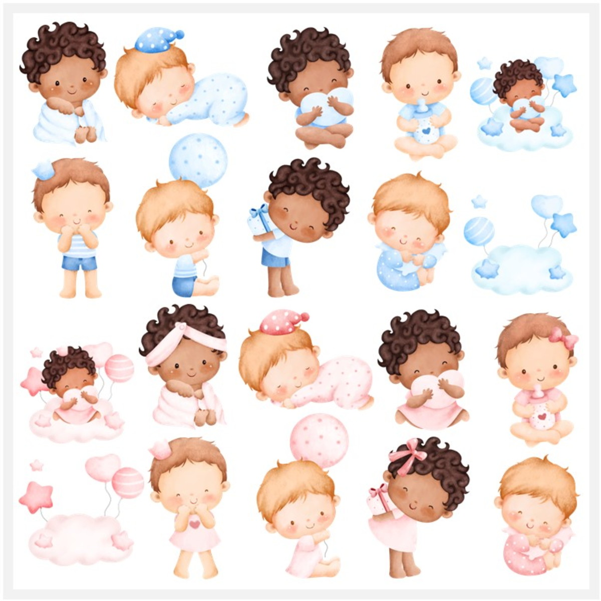 Kit Digital - Bebês Aquarela - Imagem 2