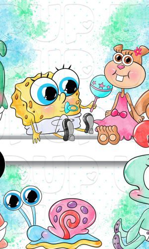Kit Digital Bob Esponja Aquarela 03