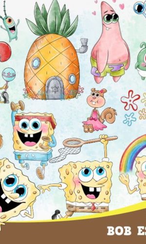 Kit Digital Bob Esponja Aquarela #1466#