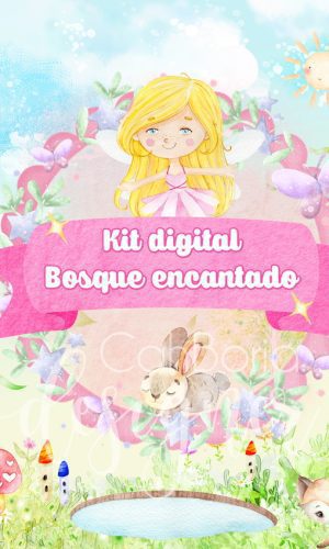 Kit digital Bosque encantado Aquarela - 90 itens