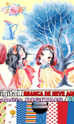 Kit Digital Branca De Neve Aquarela 02