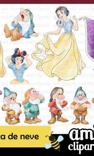 Kit Digital Branca De Neve Aquarela