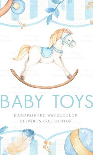 Kit Digital Brinquedos Aquarela 1579