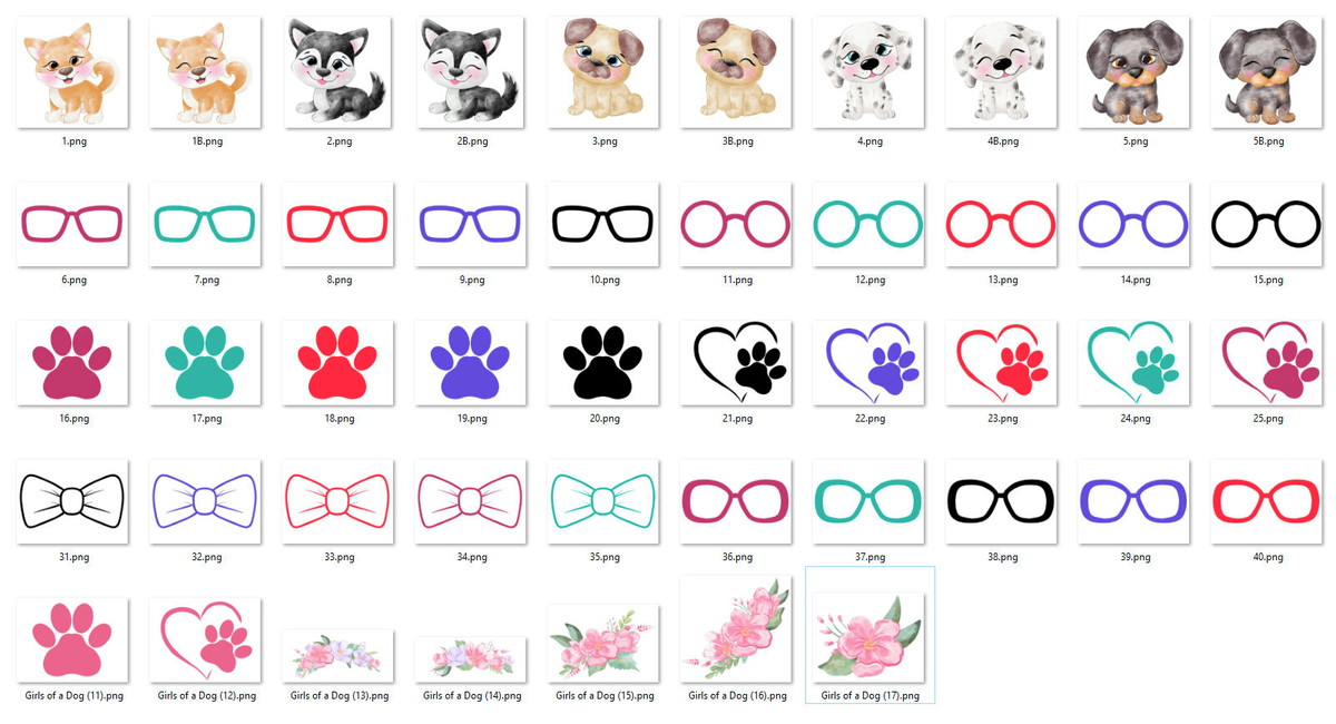 Kit Digital Cachorrinhos Aquarela - Imagem 2