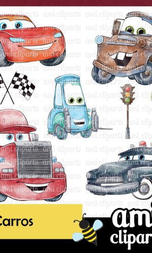 Kit digital Carros Aquarela