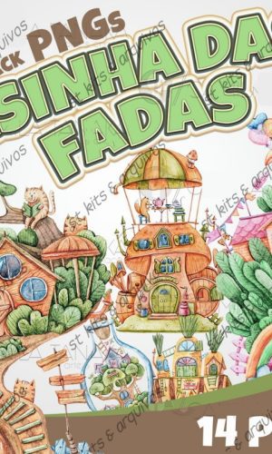 Kit Digital Casinha das Fadas em Aquarela