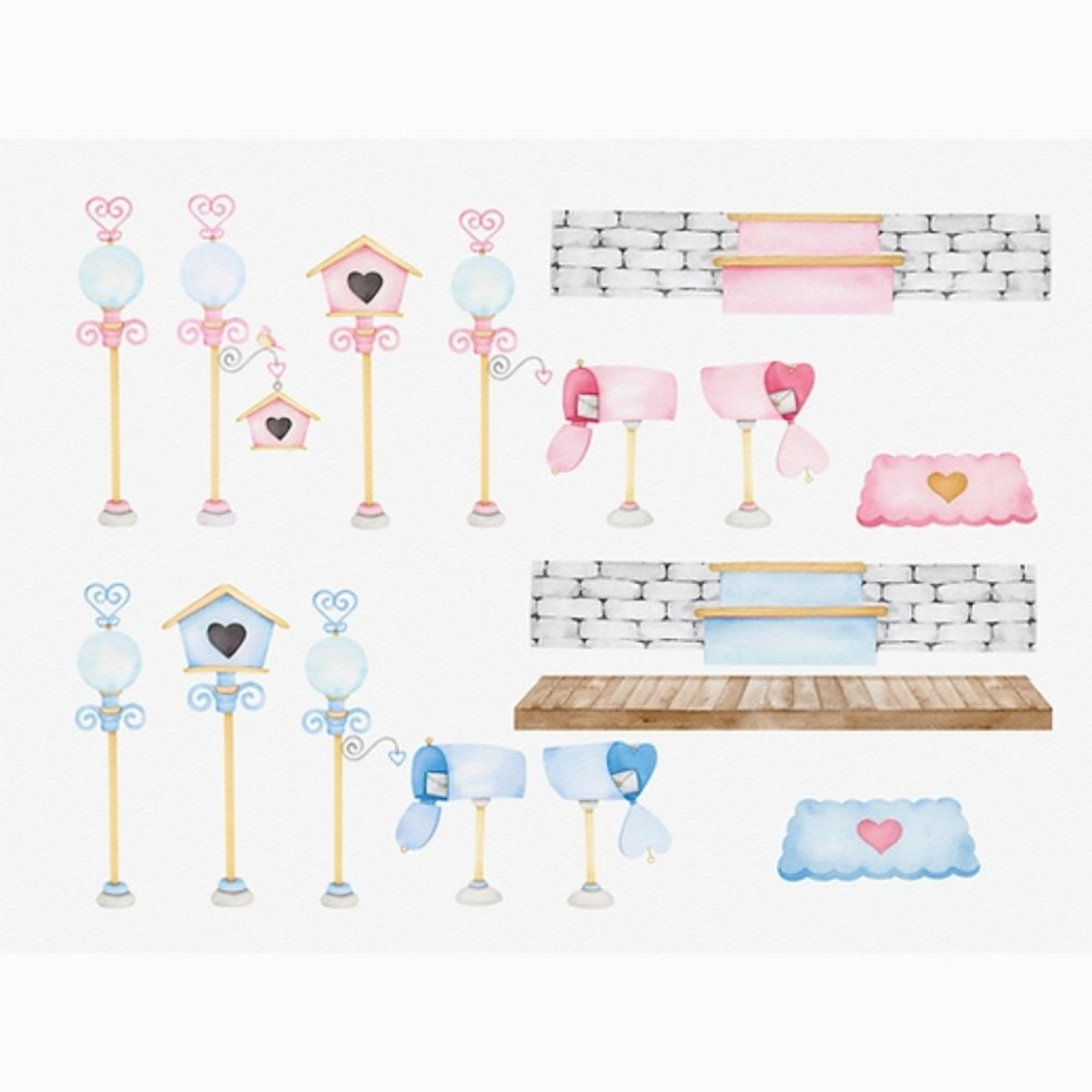 Kit Digital Casinha de Boneca Aquarela - Imagem 4