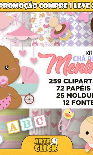 Kit Digital Chá de Bebê (menina)