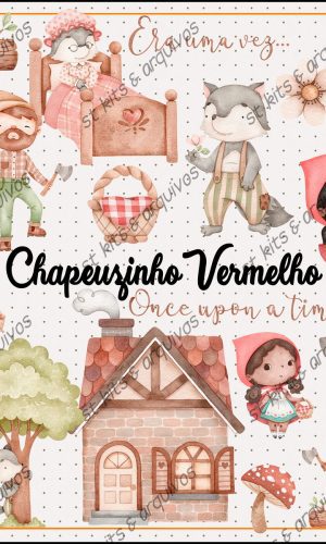 Kit Digital Chapeuzinho Vermelho em Aquarela