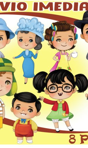 Kit Digital Chaves Cute Aquarela