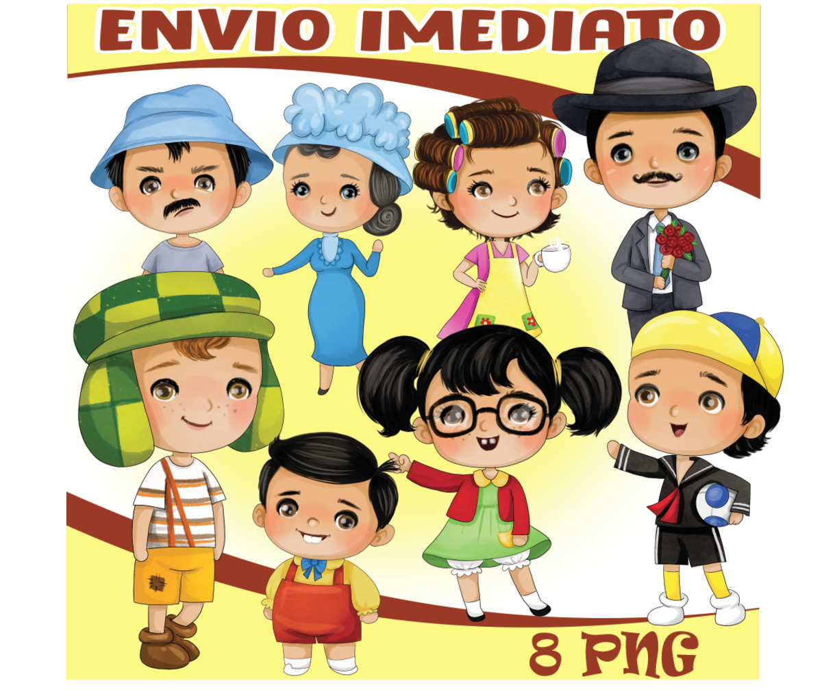 Kit Digital Chaves Cute Aquarela