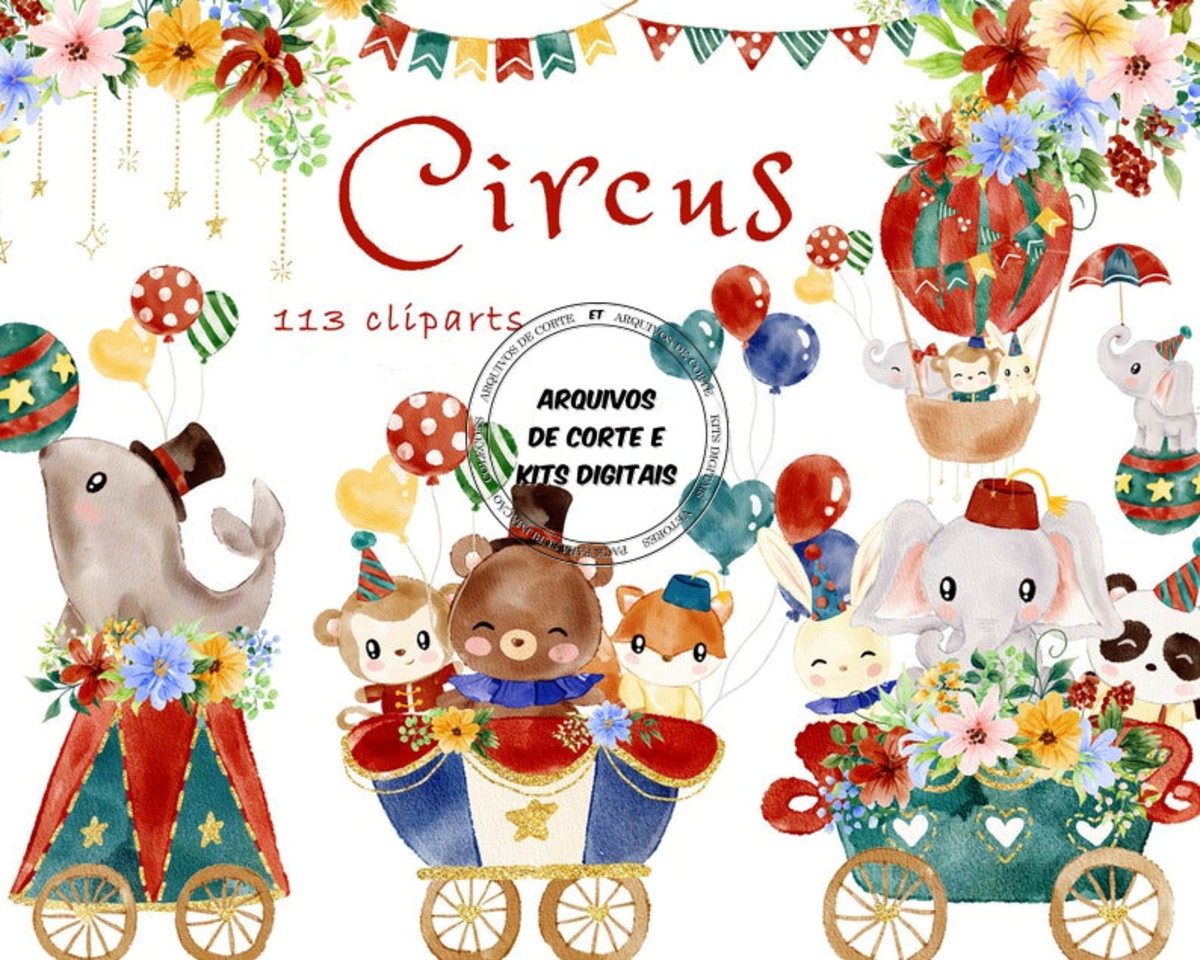 #004 Kit Digital Circo Aquarela