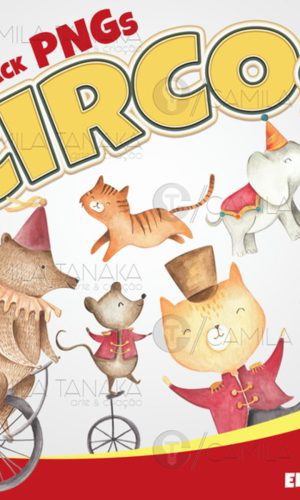 Kit Digital Circo Aquarela 9 (pague 1 Leve 3)
