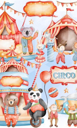 Kit Digital Circo Aquarela
