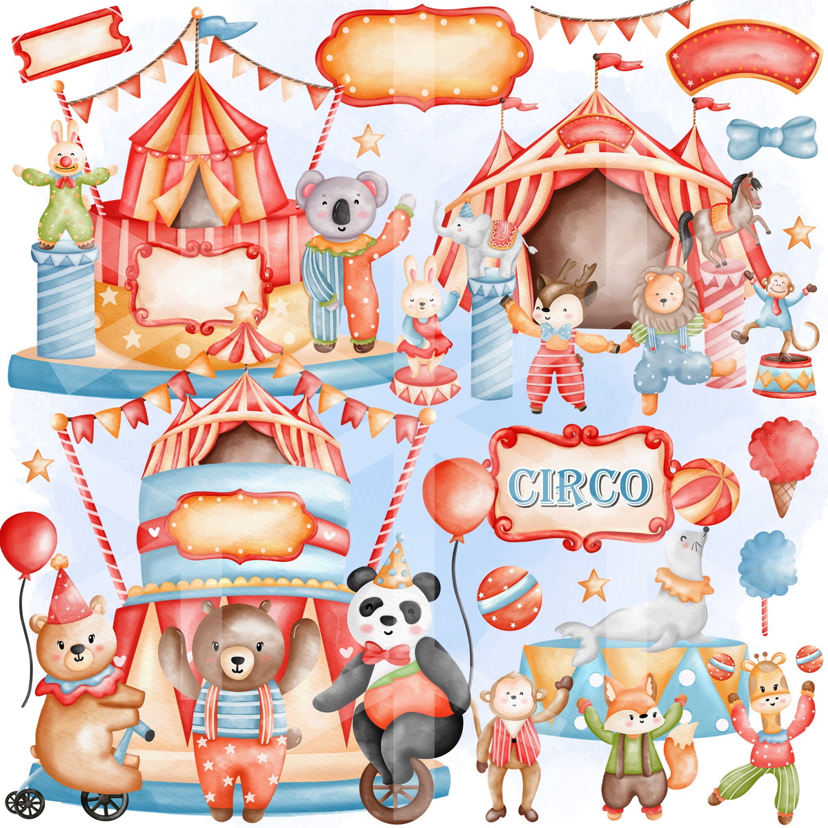 Kit Digital Circo Aquarela