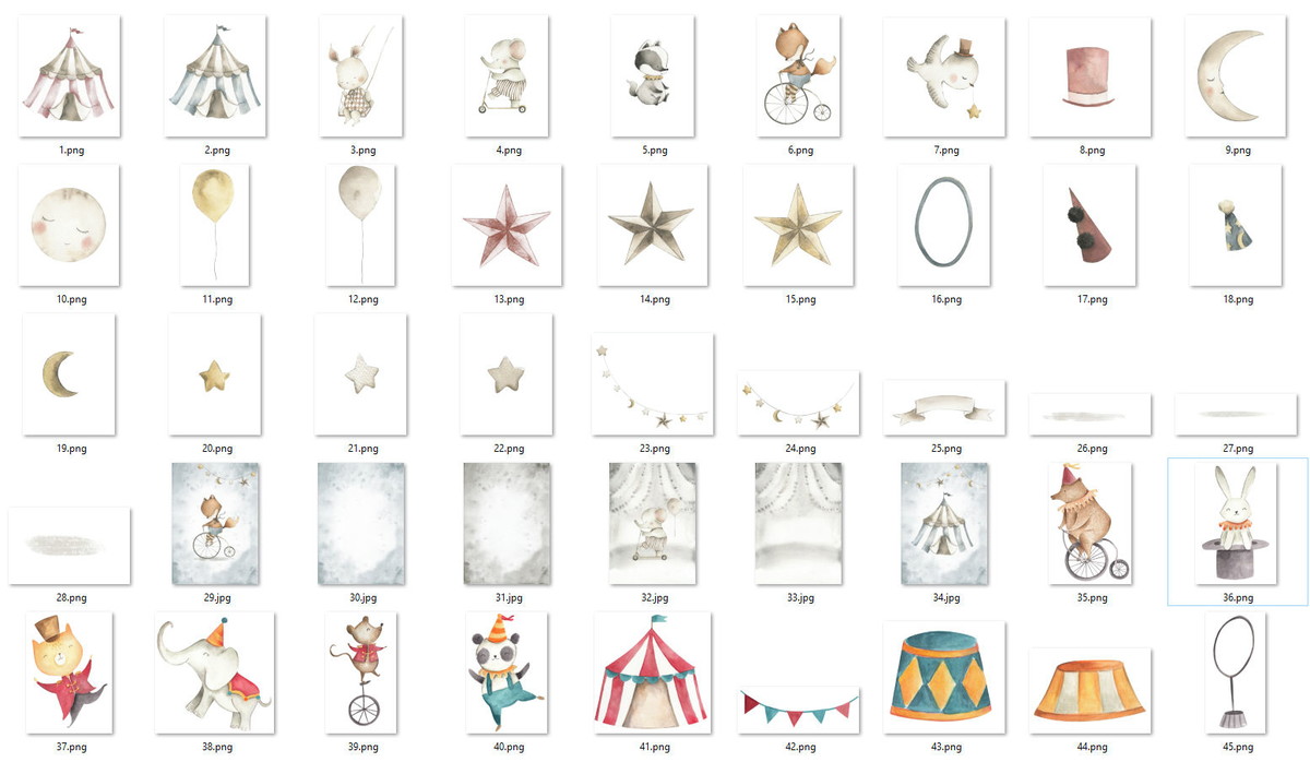 Kit Digital Circo Aquarela - Imagem 2