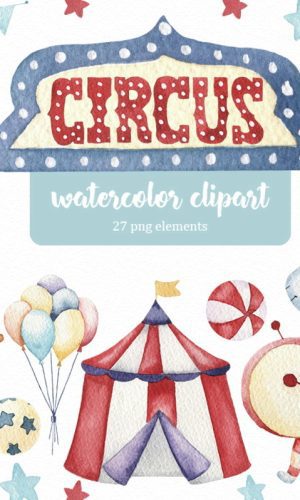 KIT DIGITAL CIRCO AQUARELA - ENVIO IMEDIATO