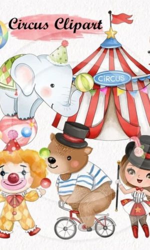 #009 Kit Digital Circo Aquarela #01
