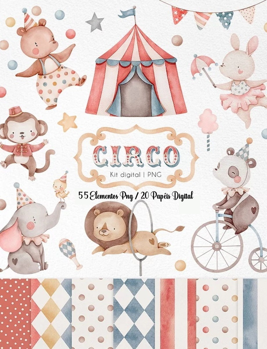 Kit Digital Circo Aquarela