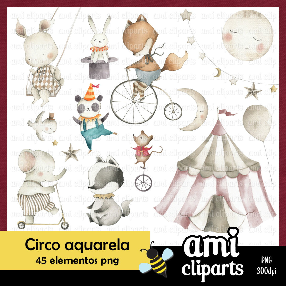 Kit Digital Circo Aquarela