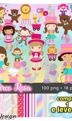 Kit Digital Circo Rosa
