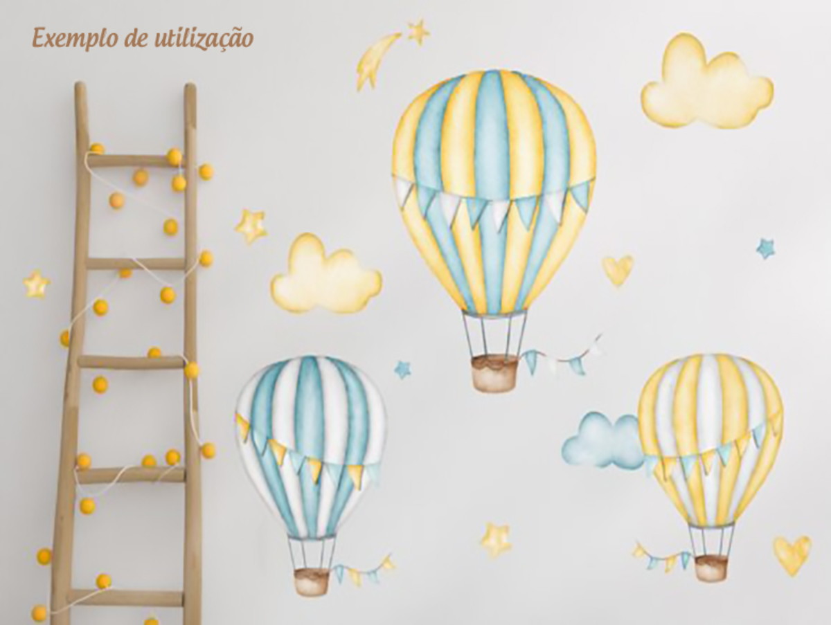 Kit Digital Clipart Céu de Balões em Aquarela - 24 Pngs - Imagem 2