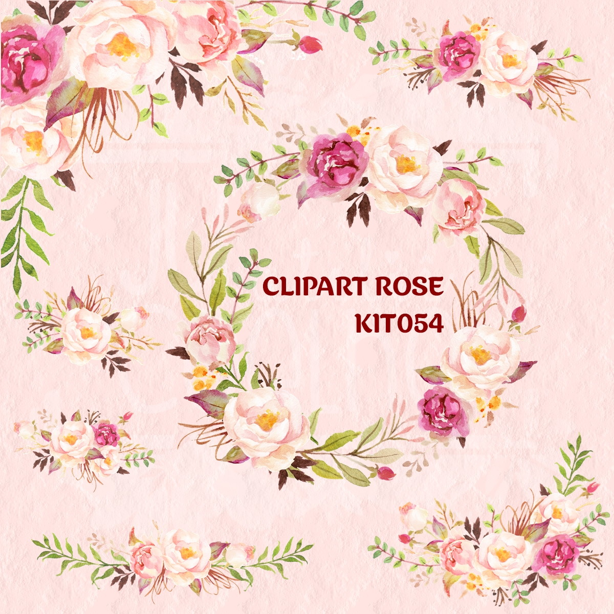 Kit Digital Clipart Rose