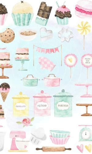Kit Digital - Confeitaria Aquarela (cod. 0236)
