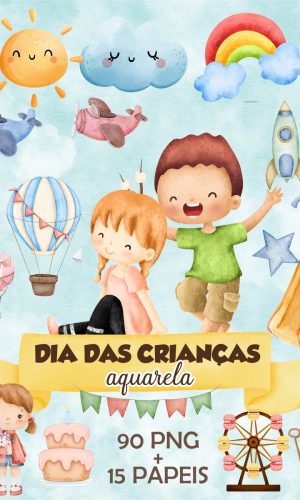 Kit Digital Dia das Crianças Aquarela (+1 Arquivo) (136)