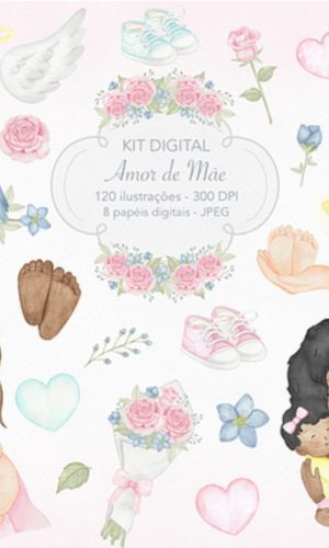 Kit Digital - Dia das Mães Aquarela