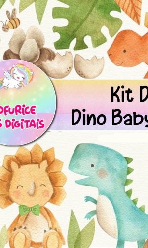 kit digital Dino baby aquarela
