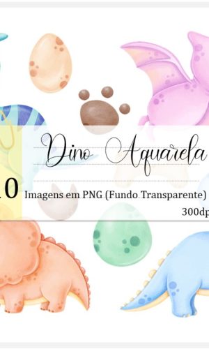Kit Digital - Dinossauro Aquarela