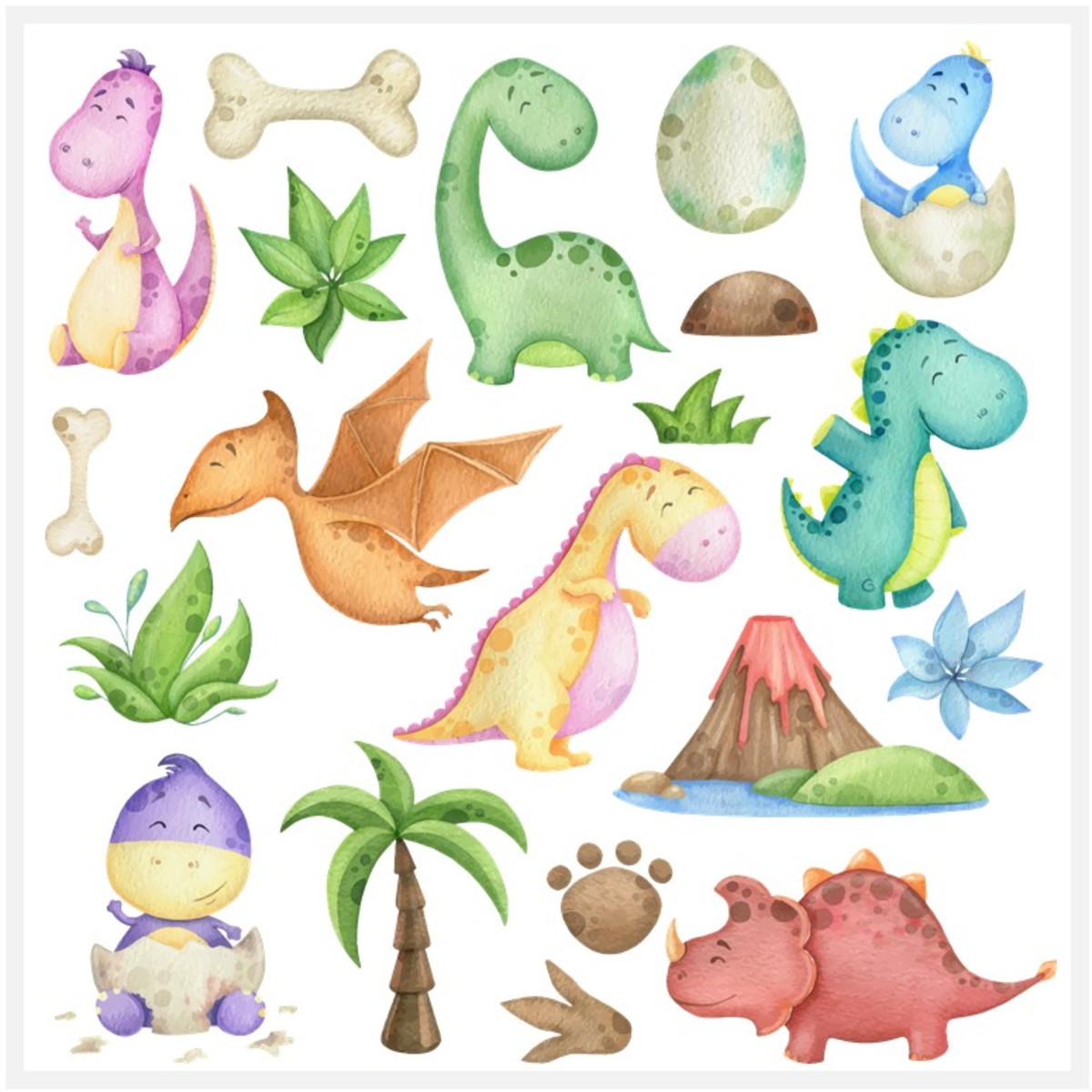 Kit Digital - Dinossauro Aquarela - Imagem 2