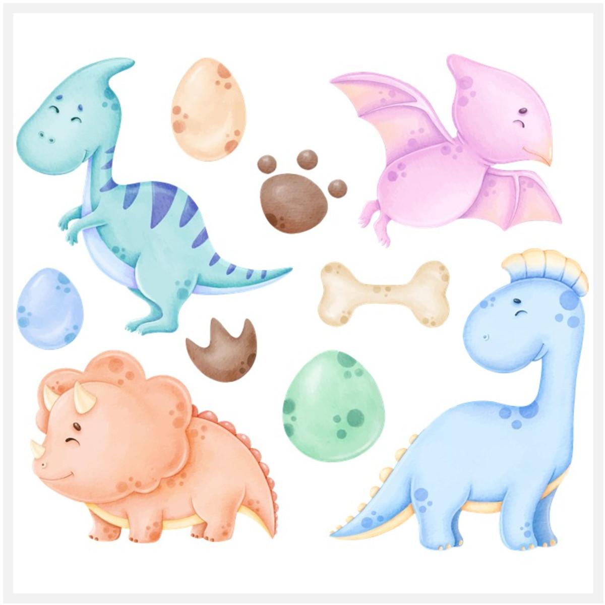 Kit Digital - Dinossauro Aquarela - Imagem 2