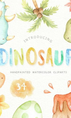 Kit digital Dinossauros aquarela - Envio Imediato