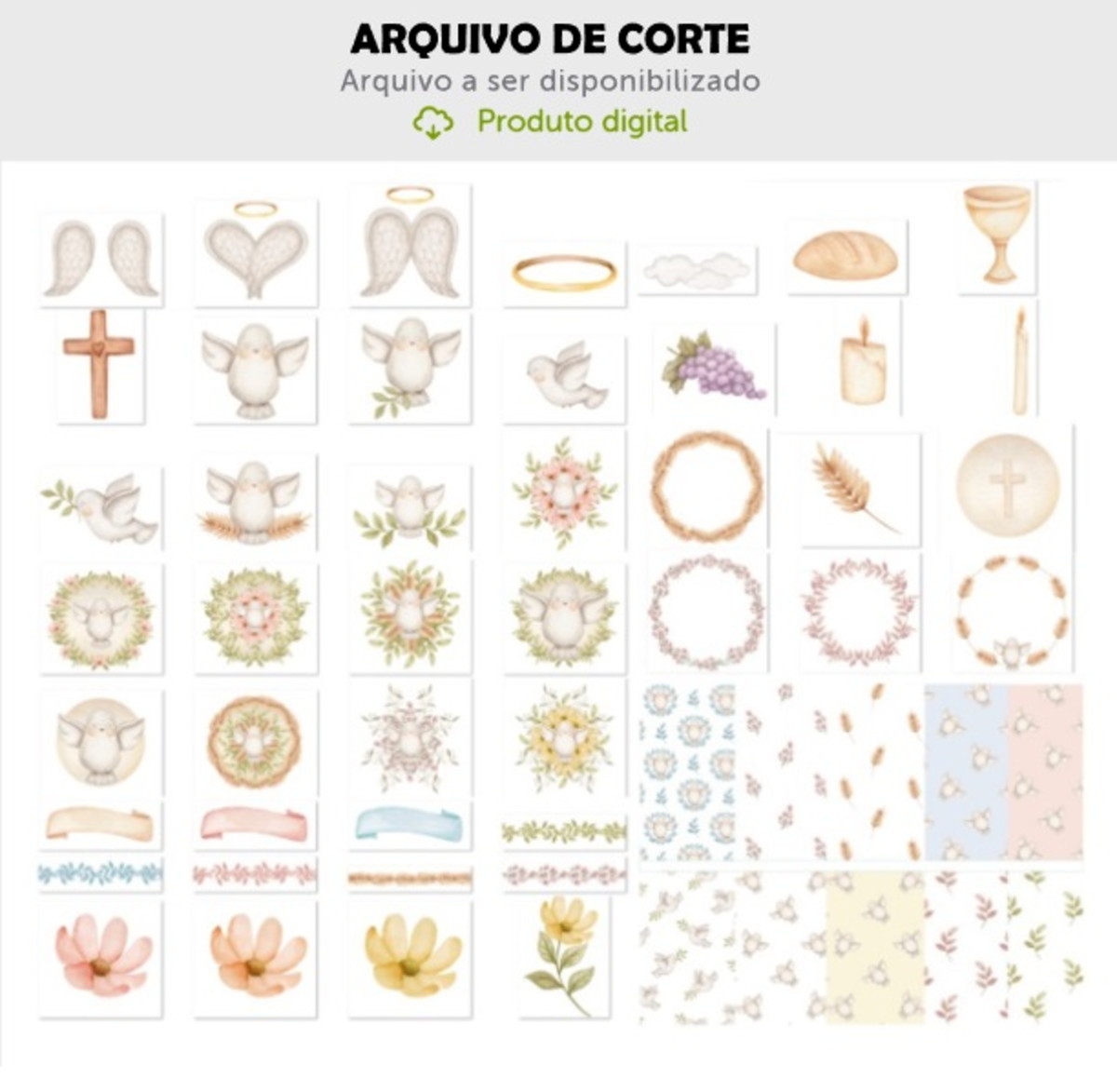 Kit Digital Divino Aquarelado