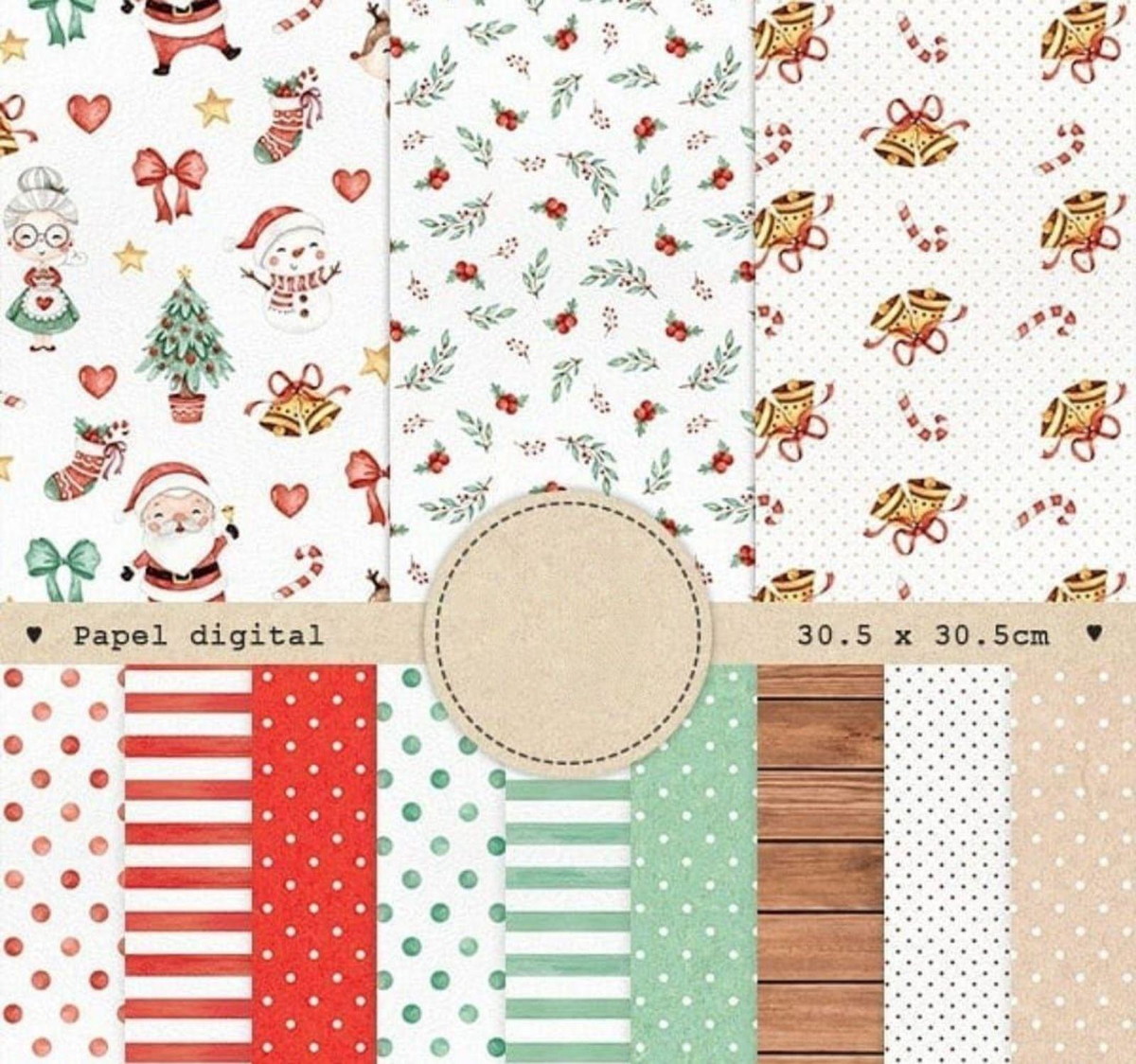 Kit Digital Doce Natal Aquarela/+20kits Grátis Cod:54n - Imagem 2