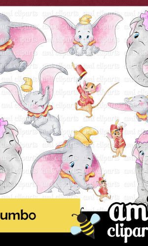 Kit digital Dumbo aquarela