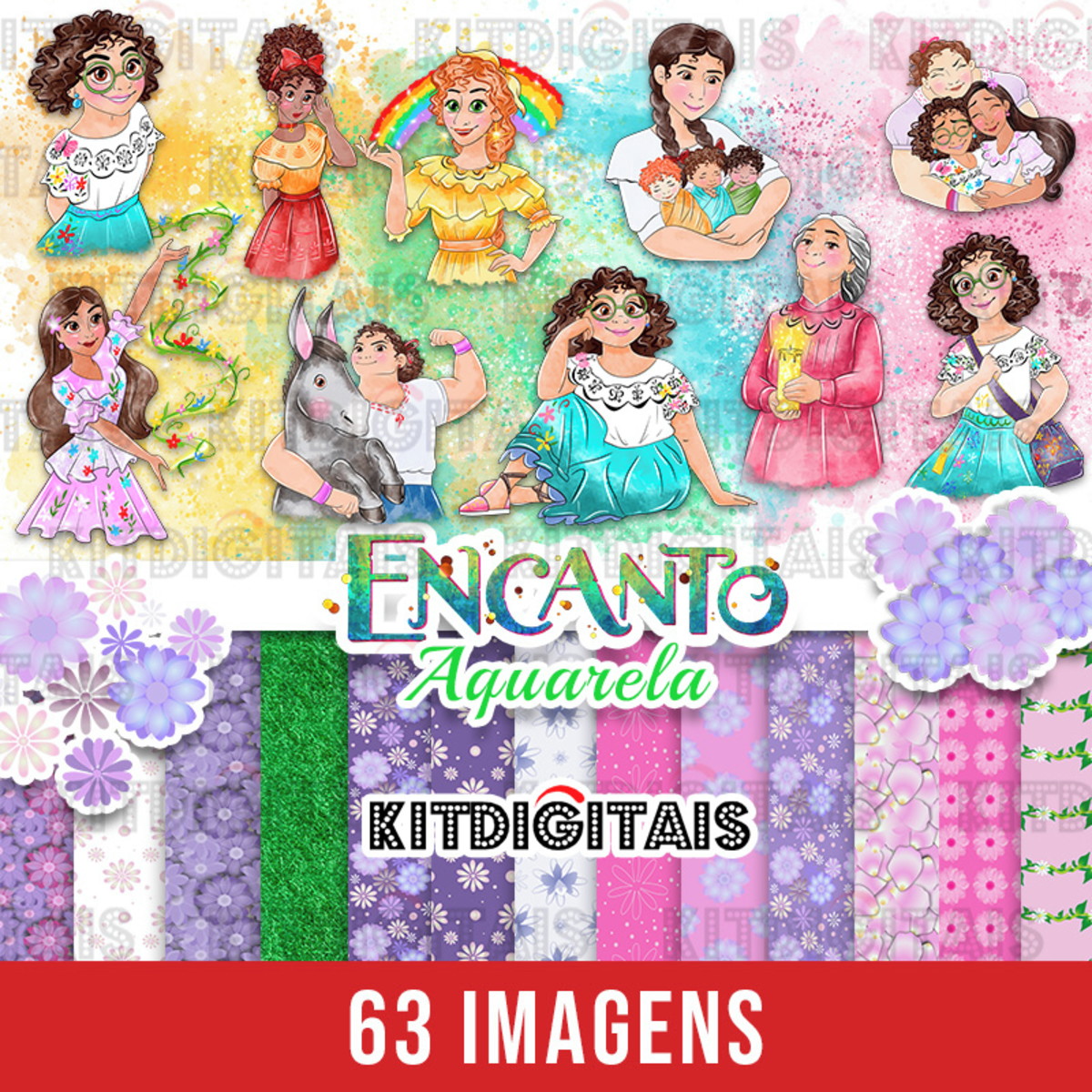 Kit Digital Encanto Aquarela
