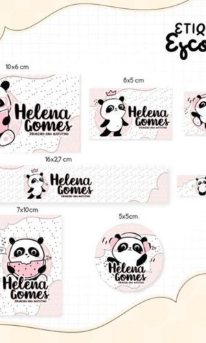 kit Digital Etiqueta Escolar Panda STUDIO PDF PNG