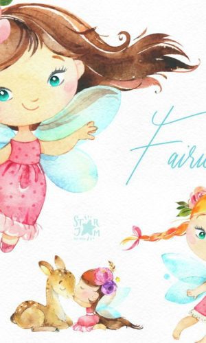 Kit Digital - Fadinhas Aquarela