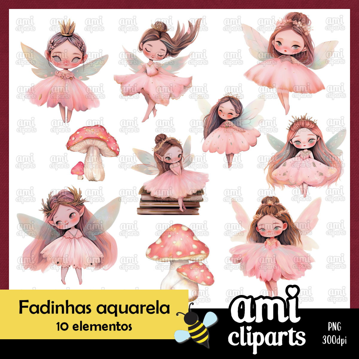 Kit Digital Fadinhas Aquarela